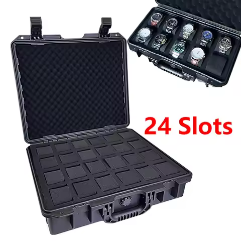 10/15/24 Grid ABS Waterproof Watch Storage Box Shockproof Safety Watch Box Watch Storage Safety Box