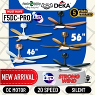 🔥NEW🔥DEKA F5DC PRO 56" Baby Fan 46" 5 Blade DCMotor 20Speed Remote Control Ceiling Fan with Light 风扇