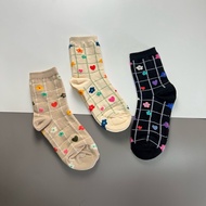 Korean Socks - Checkered - Flower and Heart Socks - Iconic Socks