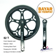 Crank Gir Gear Sepeda Lipat Fixie MTB Gunung 52T Eterna Arm 165MM