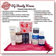 KIEHL'S TRAVEL SKINCARE 9PCS SET