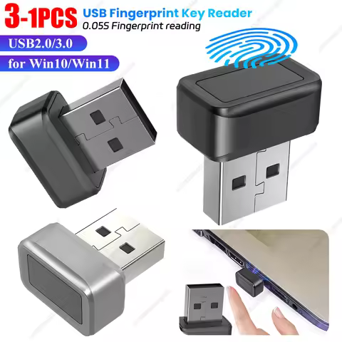 USB Fingerprint Key Reader Password Free for Windows 11/10/8/7 Hello Security Key Biometric Scanner 