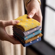 Qingshan Hutong handmade cotton linen absorbent tea towel, retro style cloth, Kung Fu tea accessorie