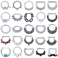 14G/16G Septum Piercing Crystal Septum Ring CZ Nose Piercing Body Jewelry Pircings 316L Stainless St