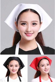 PROMO Topi koki wanita Topi Polos chef segitiga Topi masak