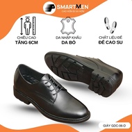 Men's derby shoes, genuine cowhide GDC-06-D SMARTMEN, secret height increase 6cm, super soft rubber 