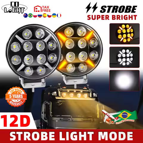 CO LIGHT 9 inch Round E9 Led Work Light 12V 24V Yellow White DRL off-road use Fog Lamp For Tractor T