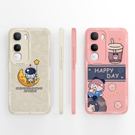 For Vivo Y400 Y400 Pro Cases Cartoon Astronaut Girl Square Antifouling Shockproof Anti-drop Simplici