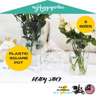 Square Shape Clear Florist Flower Stand Bucket Plastic Flower Vase Pot | Pasu Bunga Pasu Gubahan Bun