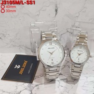 Jam Tangan Couple Polos Rantai Tanggal Pasangan Isi 2Pcs Jonas Jasmin (kode JJ 3105)