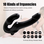 Strapless Strap-on Dildo Vibrator for Couples Strapon For Lesiban Wireless Remote Control Double-heads Vibrator Adult