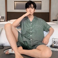 CCY 3333-1A ชุดนอนผู้ชายแขนสั้น-ขาสั้น คอปก แบบมีลาย ผ้านิ่มๆใส่สบาย ราคาไม่แพง (สินค้าพร้อมส่ง)