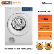 Electrolux EDV754H3WB / EDV854J3WB 7.5kg/8.5kg UltimateCare 300 Venting Dryer ColourCare 220W - EDV7