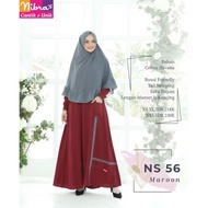 PROMO Gamis nibras syari ns 56 gamis nibras ns 56 gamis hitam maroon