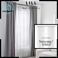 I-KEA *LILL* Net curtains/Langsir/ Sepasang 2 Helai/ White/ W280cm x L250cm