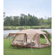 VIDALIDO Poon Saan Villa Family Tent Camping Portable Folding Tent Two Rooms Three Hall Living Room 