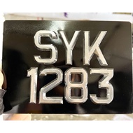 nombor plate rebate white colour font