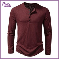 Yoewre Men Long Sleeve T-shirt Men Daily Top Mens Solid Color Long Sleeve T-shirt for Fall and Sprin