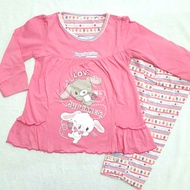 Piyama baju tidur anak perempuan Sugarbunnies, sz 2,4,6