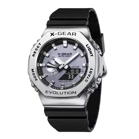 Unisex Watch Sport Digital Electronic 2100 Watch Full Function World Time Alloy LED Dial Oak Series