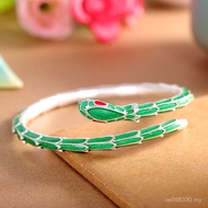 Fashion 999 Character Silver Product Women's Snake Enamel Colorful Unique Pure Silver All-Match Open