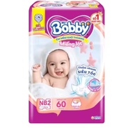 Miếng Lót Bé Sơ Sinh Bobby Newborn 2 ( NB2 60 ) 60 Miếng Cho Bé Lớn Hơn 1 Tháng - Tã Lót Trẻ Sơ Sinh
