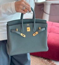 二手 99新 birkin 25 杏仁綠金扣 Togo D