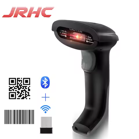 JRHC Barcode Scanner 2.4GWireless 1D Laser Automatic Barcode Reader Handhold Bar Code Scanner with U