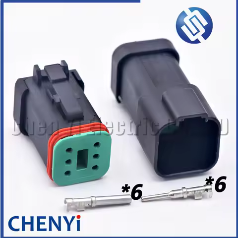 6 Pin Black DT series Connector Waterproof Plug Socket DT06-6S DT04-6P DT06-6S-E005 DT04-6P-E005 For