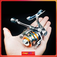 Zinc Alloy Spinning Fishing Reel Left Right Interchangeable Collapsible Handle With Two Bearings