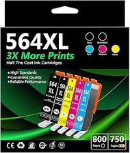 564XL High Yield Ink Cartridge Replacement for HP 564 XL 564XL Ink Cartridge with Photosmart 7520 65