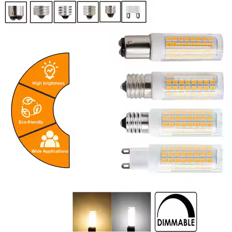 G9 E11 E12 E14 E17 12W Led Corn Light Bulb Ba15D G4 G8 Gy6.35 Ceramic Dimmable 220V 230V Lamp White 