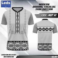 Modern Barong Tagalog Philippine Ethnic Shirt for Men Women Polo Shirt Black Blue Full Sublimated 3D