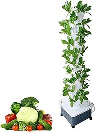Vertical Grow Tower, Hydroponics Growing System for Indoor Outdoor Garden, Soilless Cultivation Growing System with Water Pump, Nest Basket, Sponge,8 Layers-1PC