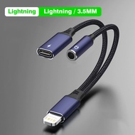 2-in-1 Charging & Audio Adapter for iPhone Lightning to 3.5mm Headphone Jack Dongle Splitter For iPh