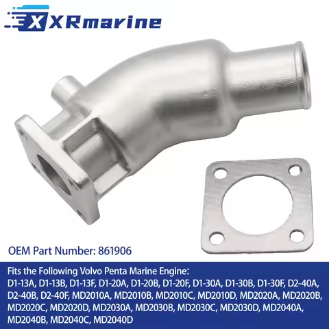 861906 Boat Engine Parts Stainless Steel Exhaust Pipe Mixing Elbow for Volvo Penta MD2010 MD2020 MD2