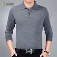 Long Sleeved T-shirt Men's Spring and Autumn Stripe Large Polo Shirt Men's Top
