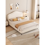 Male Bedroom Home Girl1.2m Double Bed Solid Wood Bed Modern Simple Upholstered1.5m Single Small Bed 