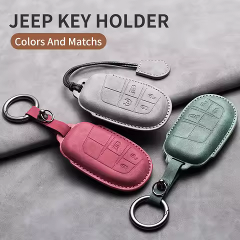 Car Key Protector Case for Jeep Wrangler JL JK 4xe Grand Cherokee WL WK Cherokee Renegade Compass Gl