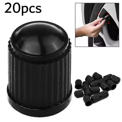 20PCS Car Tyre Valve Black Bike Tyre Plastic Cap Dome Shape Dust Valve Standard Tyre Valve Stem Cap