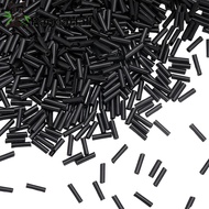 1box 100G Opaque Colours Glass Round Beads Tube Black 6~8x1.8mm Hole: 0.6mm