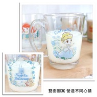 廸士尼公主水杯 Cinderella玻璃杯 灰姑娘馬克杯 Disney杯 咖啡杯 茶杯 有耳玻璃杯 台灣直送 台灣代購