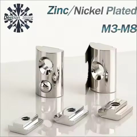 5-10pcs Zinc/Nickel Plated T-slot Nut/Ball Nut/Spring Nut M3 M4 M5 M6 M8 for Aluminum Extrusion Prof