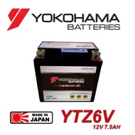 ♙YTZ6V YTZ6 YOKOHAMA BATTERY 12V 7.5AH RS150 HONDA SUZUKI BELANG150 VARIO150 CLICK150 PCX150 SYM JET BAASIX50- MOMO19✫