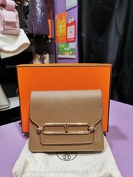 HERMES Roulis Wallet 大象灰 18 Etoupe  Evercolor 金扣 銀包 錢包  Leather Wallet with Gold Hardware 23M160N