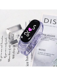 1只新款紫色時尚果凍標配電子手錶,糖果色,通用電子手錶