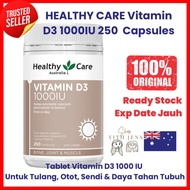 Healthy Care Vitamin D3 1000IU 250 softgel Capsules Untuk Tulang, Otot, Sendi dan Daya Tahan Tubuh