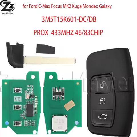 Zz 4D63+ 433MHZ 3M5T-15K601-DC /DB Car Remote Key For Ford Fusion Focus Fiesta Mondeo Galaxy MK2 Kug