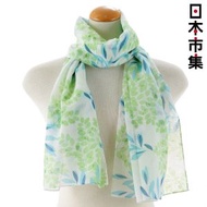 日本 山本仁商店 Toiro 京都染藝 景天花草 多用途防曬披肩 綠色 日本製 UV加工 純棉紗巾圍巾【市集世界 - 日本市集】