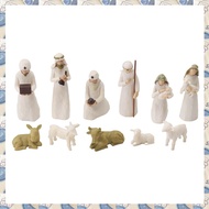 R2(SDRB) Christ Nativity Statue Nativity Scene Set Christmas Crib Statue Little Jesus Manger Miniatu